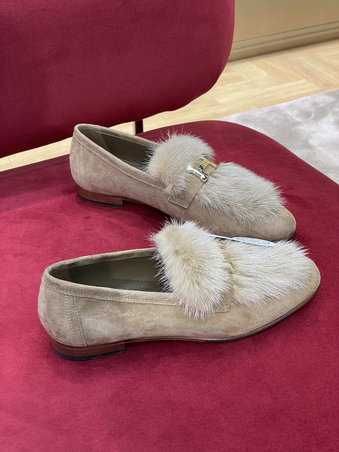 Классические лоферы Hermes из норки - 1