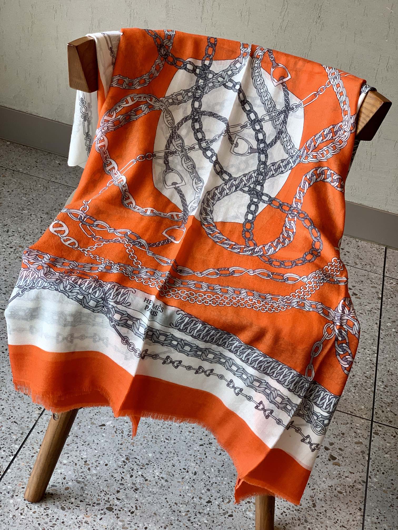 Шарф-цепочка Hermes - 100-200 см - 100 см - высококачественный кашемир - 1