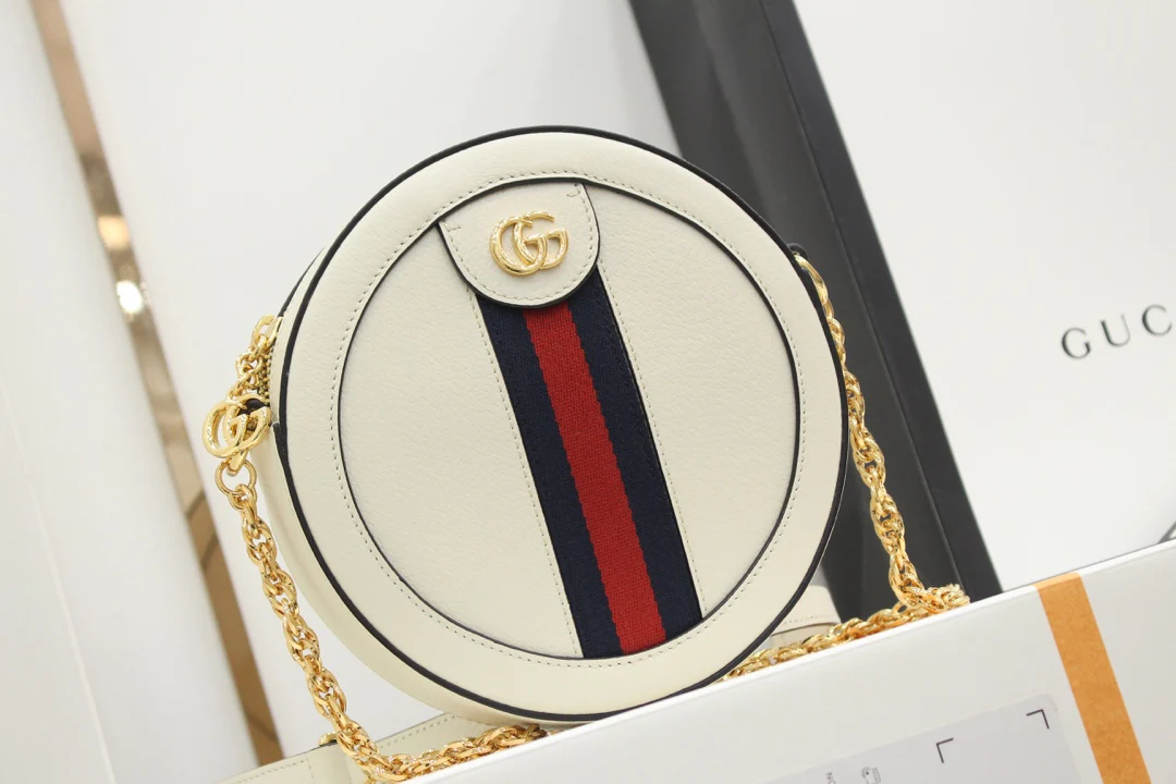 Сумка через плечо Gucci Ophidia Round Cake Collection - белая.