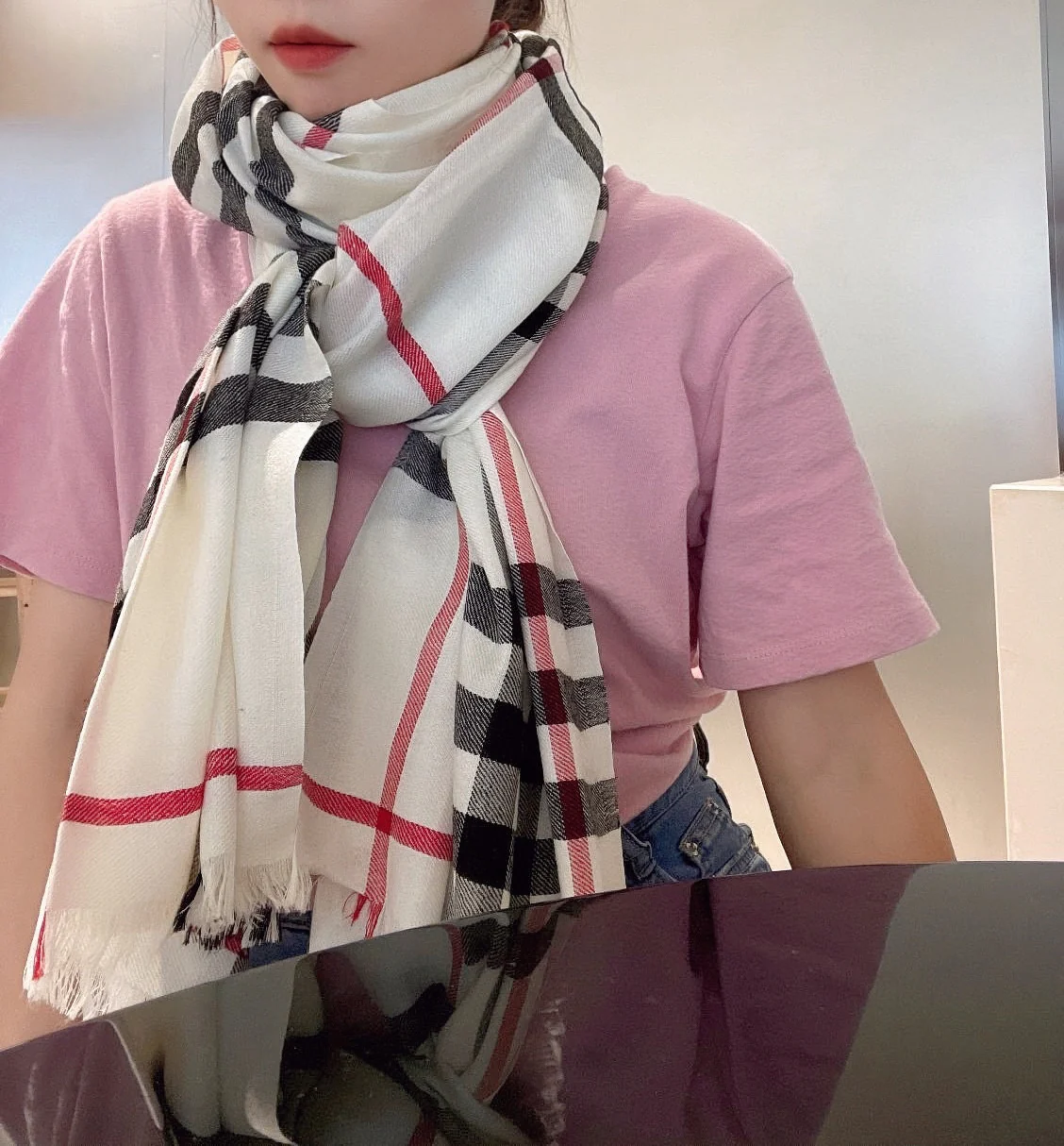 Шерстяной шарф Burberry в клетку - 70-200 см