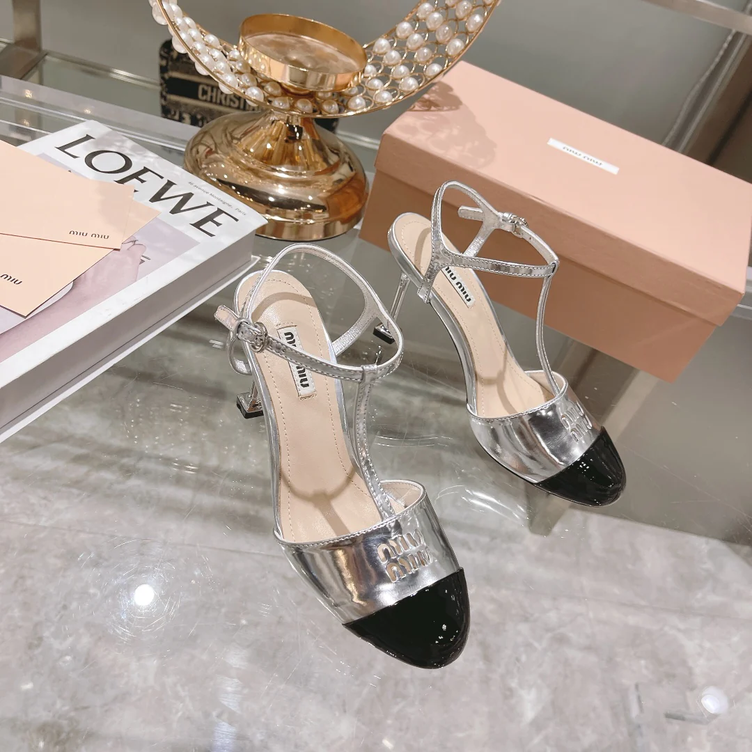 Miu Miu - Босоножки на шпильке с круглым носком