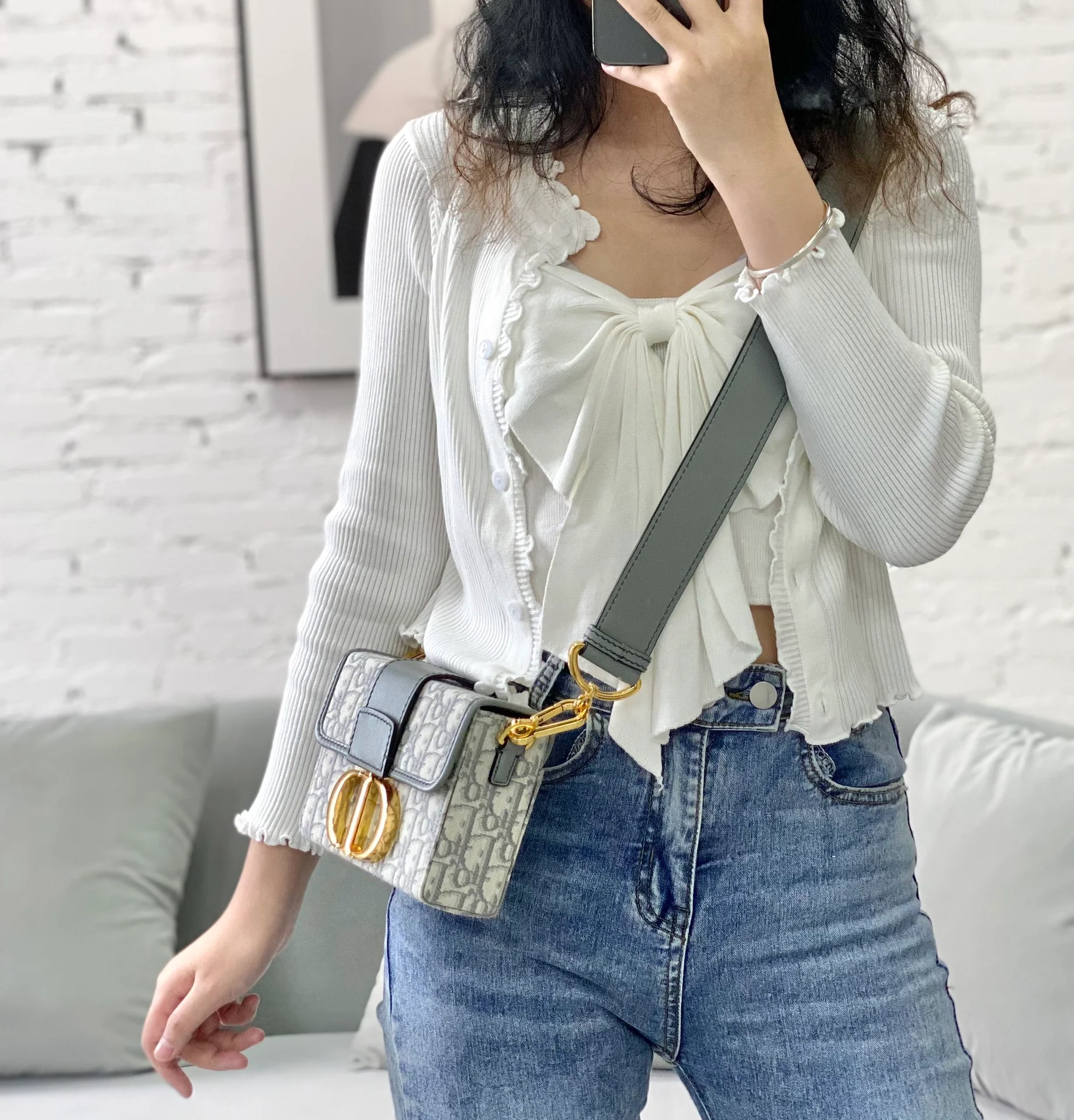 Сумка Dior 30 Montaigne - серая