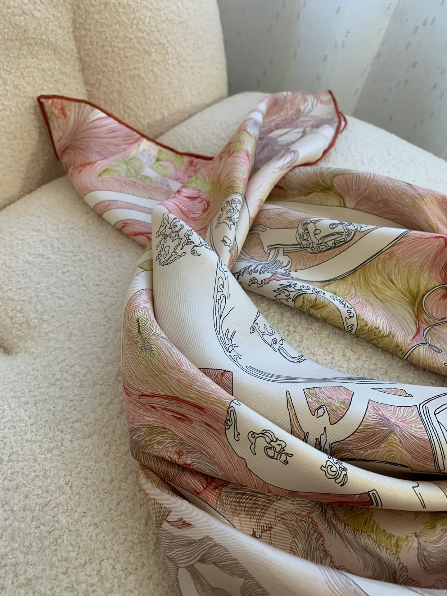 Hermes - Роскошные поводья - Шарф из 90% шелка