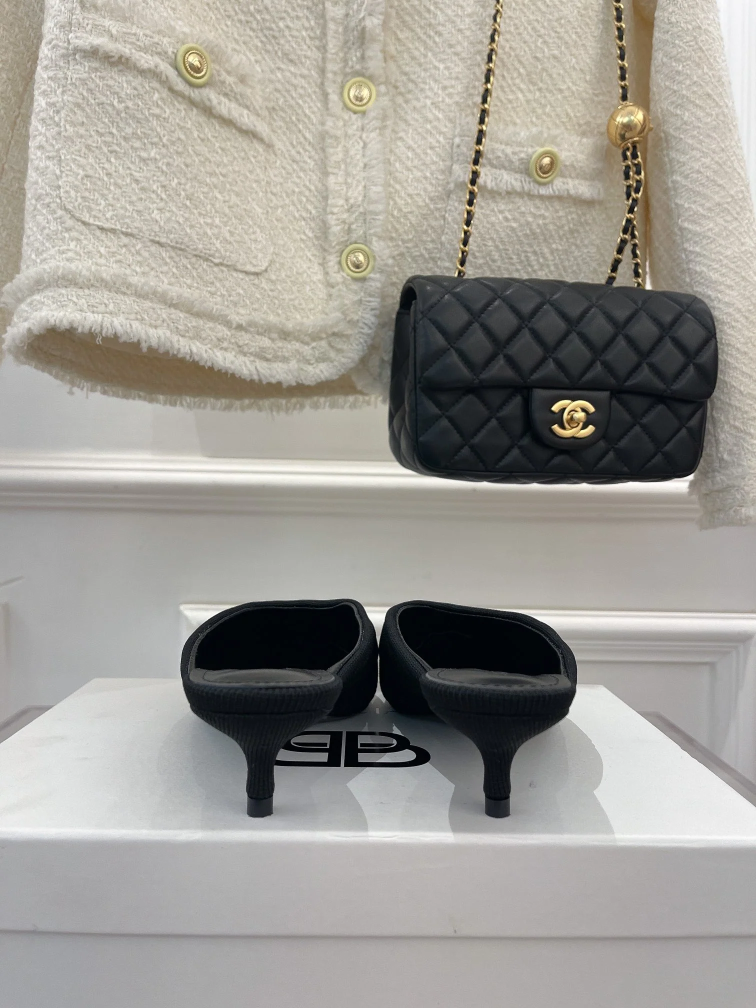 Balenciaga - Трикотажная ткань - Сандалии на низком каблуке - Черные