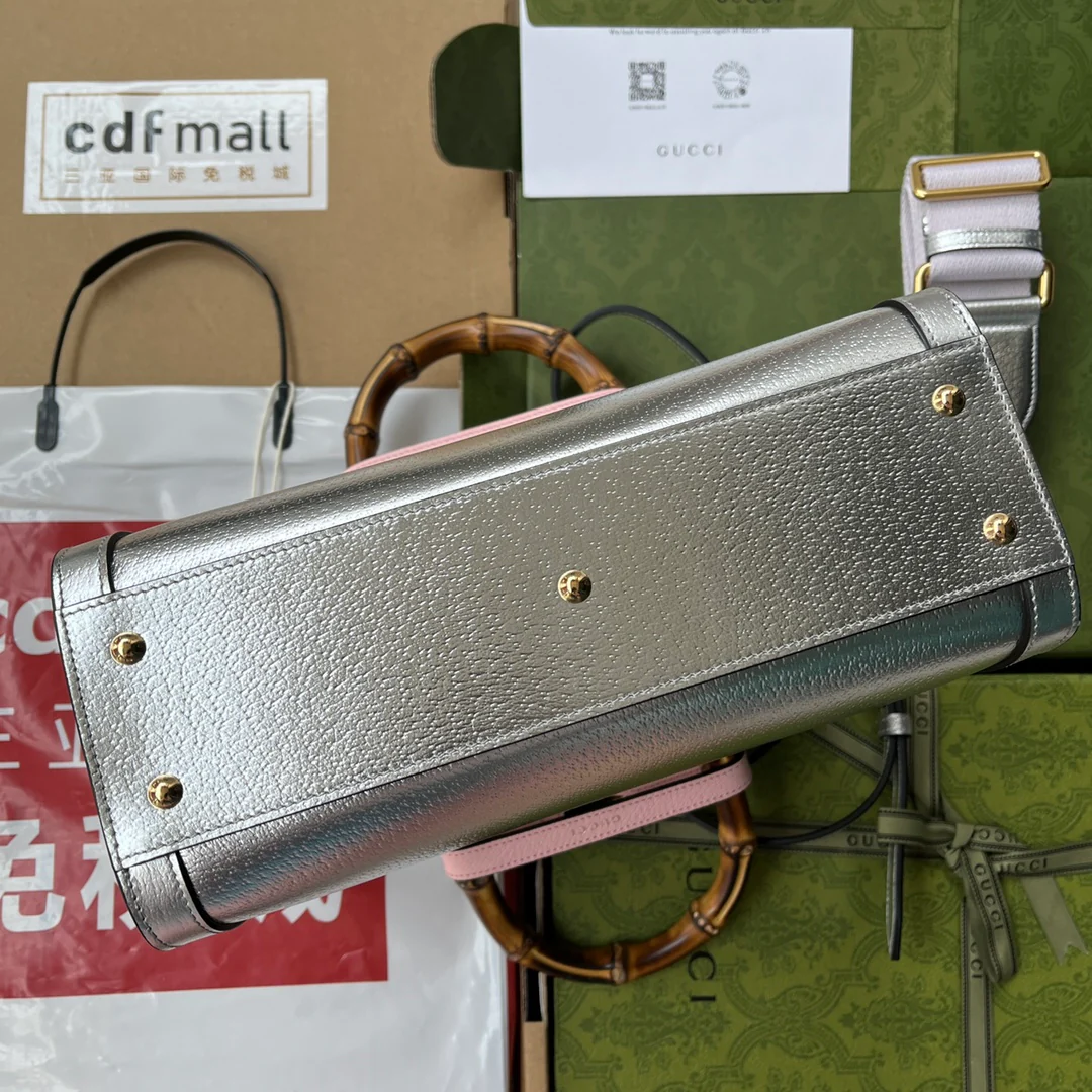 Маленькая сумка-тоут Gucci с бамбуковой ручкой - 27x24x11 см