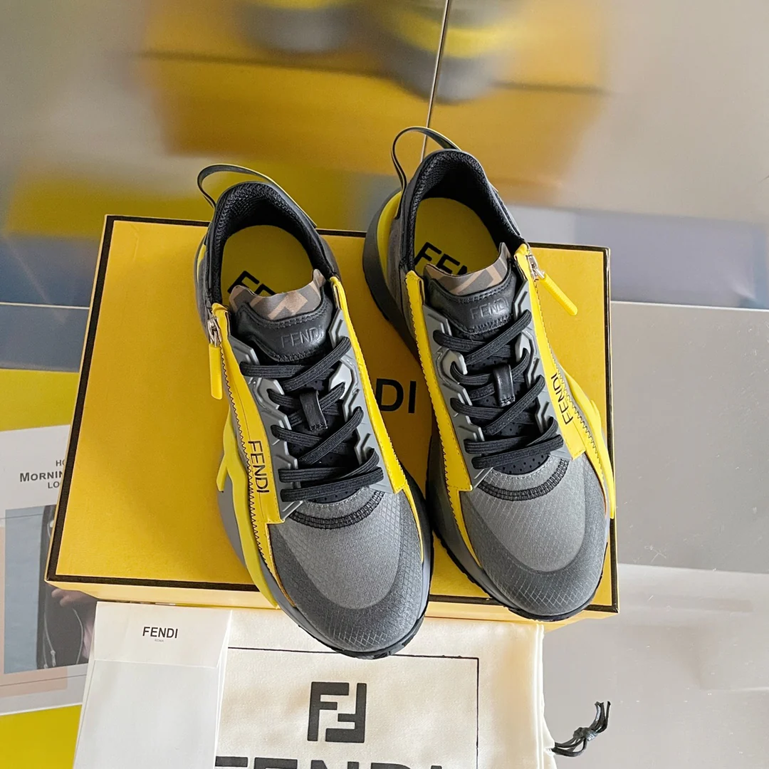 Fendi - Повседневные кроссовки - Серовато-желтые