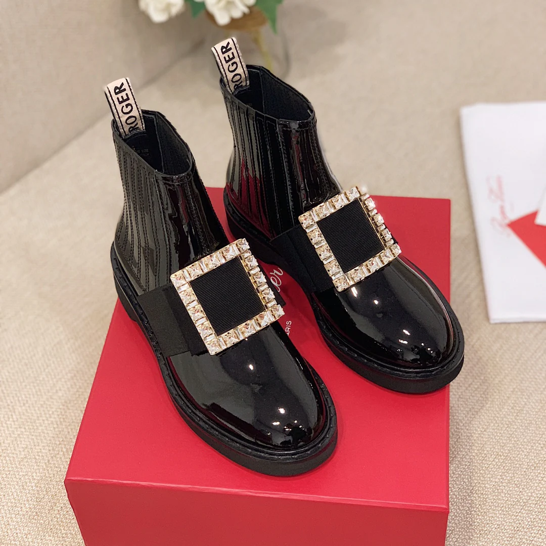 RV Shoes - 22ss - Ботильоны с пряжкой и стразами - Черные