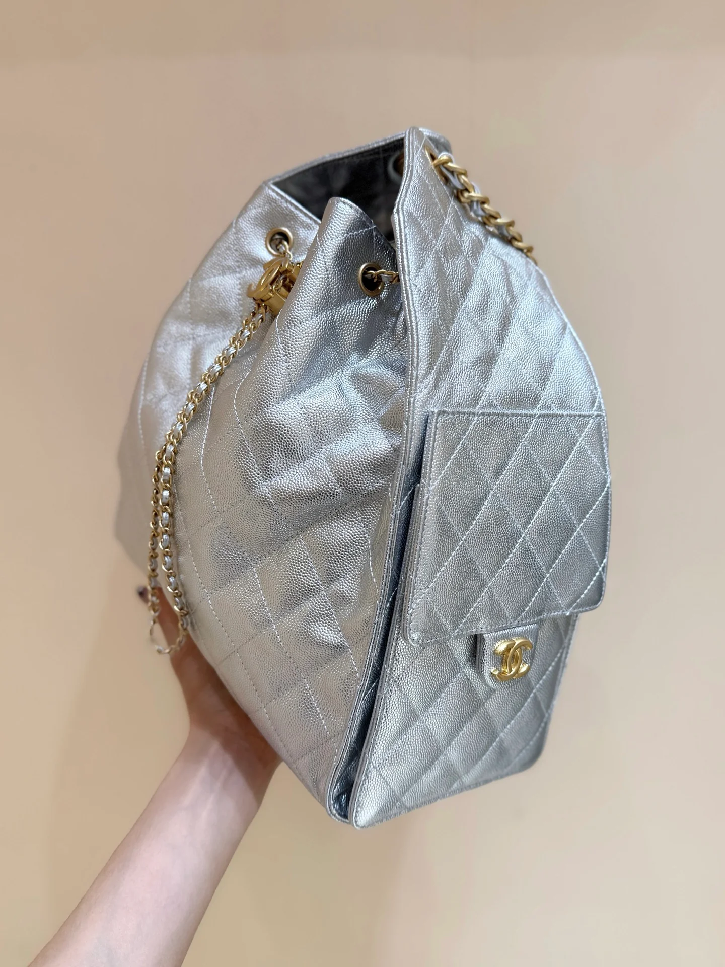 Сумка Chanel 25s 25bag Large - серебристая