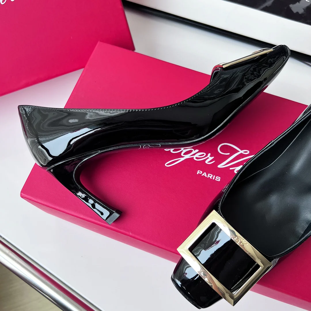 Туфли RV - классические туфли на высоком каблуке - 7-5 см - черные