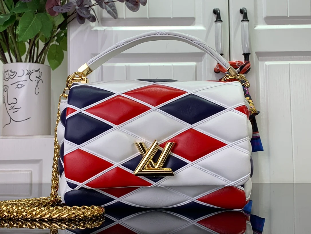 m22890-LV-Кварцевая сумка с тисненым узором и цепочкой, средний размер, белый, двухцветная