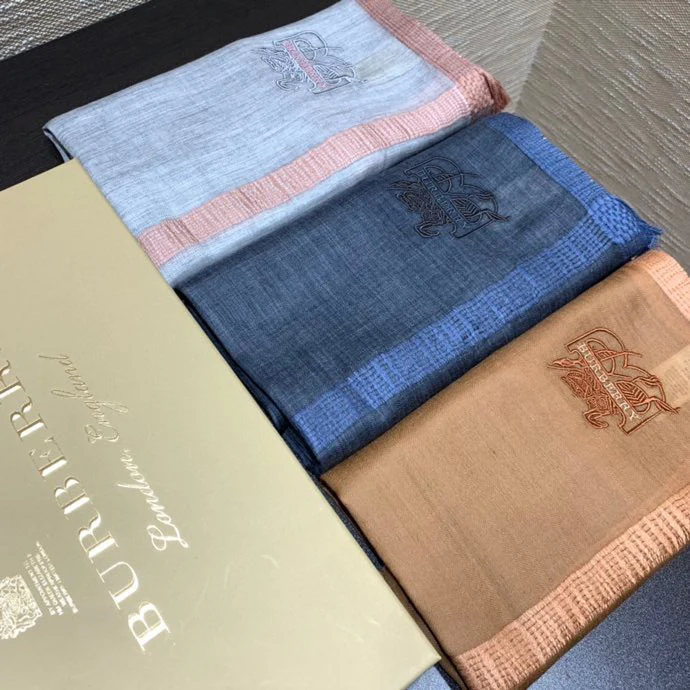 Burberry - Премиальный водорастворимый кашемировый шарф - Серый