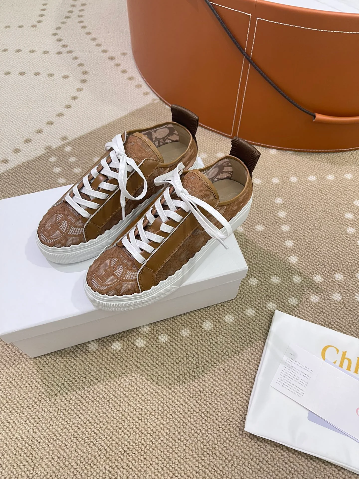 Chloe - Туфли из парусины с кружевной вышивкой - Размеры 35-40-41 (изготовление на заказ) - 5