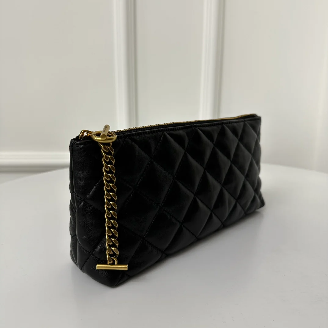 Сумка-тоут YSL Icarre - из овечьей кожи - черная с золотой фурнитурой