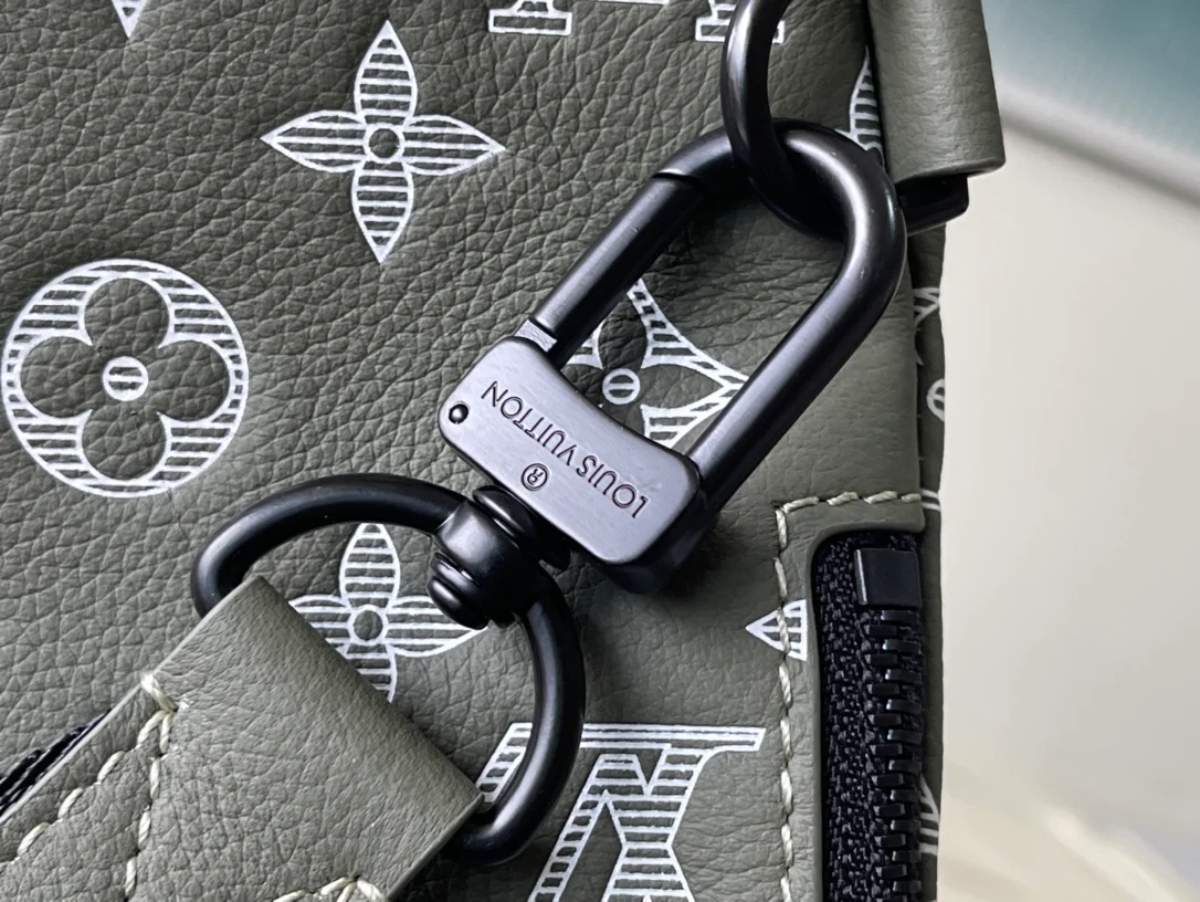 Сумка LV Duo с тиснением через плечо - зеленая