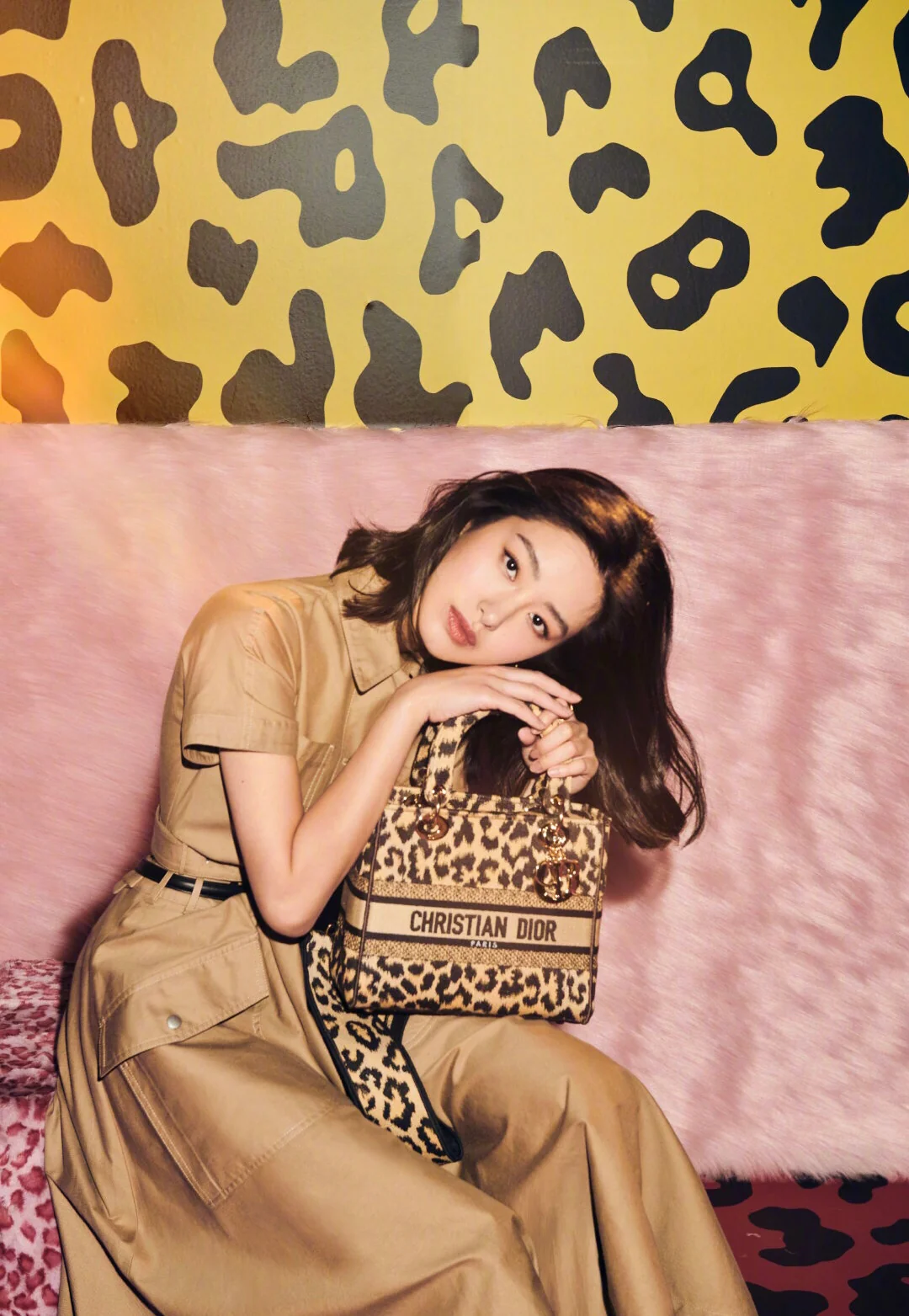 Сумка Dior Lady D Lite - вышивка с леопардовым принтом