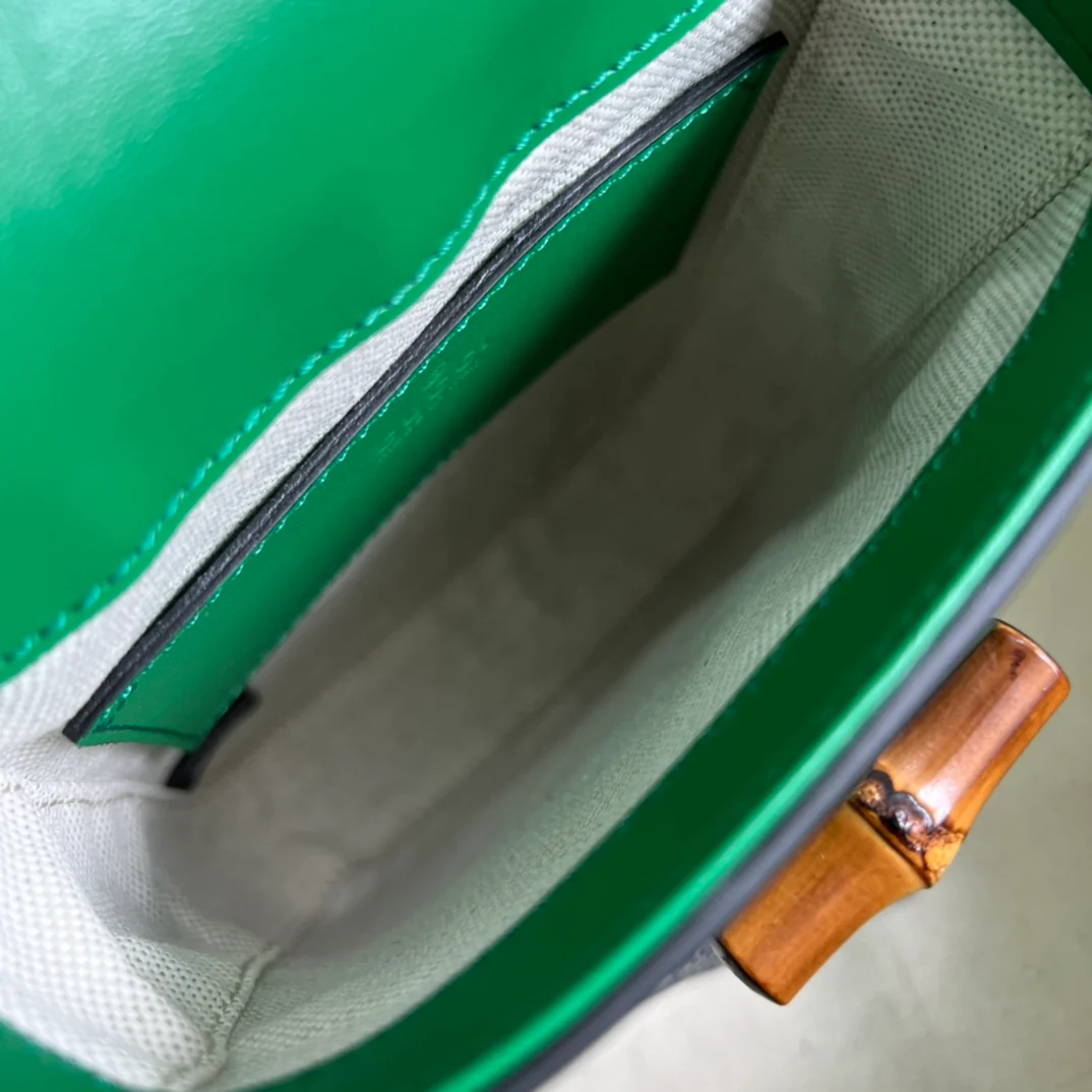 Сумка Gucci из бамбука - 14x16x4 см - Яблочно-зеленый