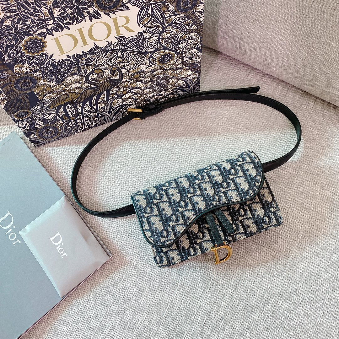 Сумка-седло Dior Oblique - Монограмма, темно-синяя