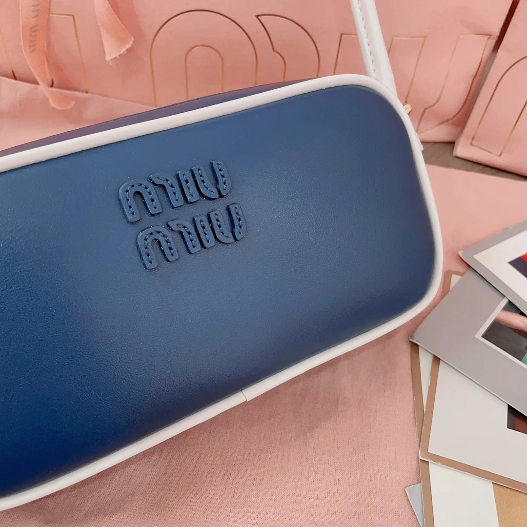 Сумка для маджонга Miu Miu-5ne024 из телячьей кожи, синяя.