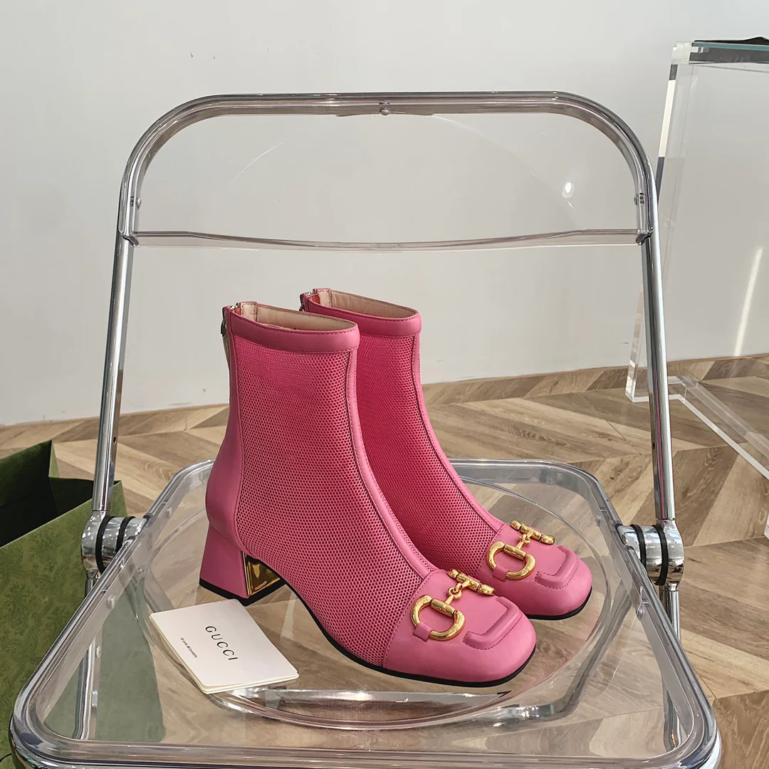 Ботильоны Gucci Street с квадратным носком и пряжкой на низком каблуке