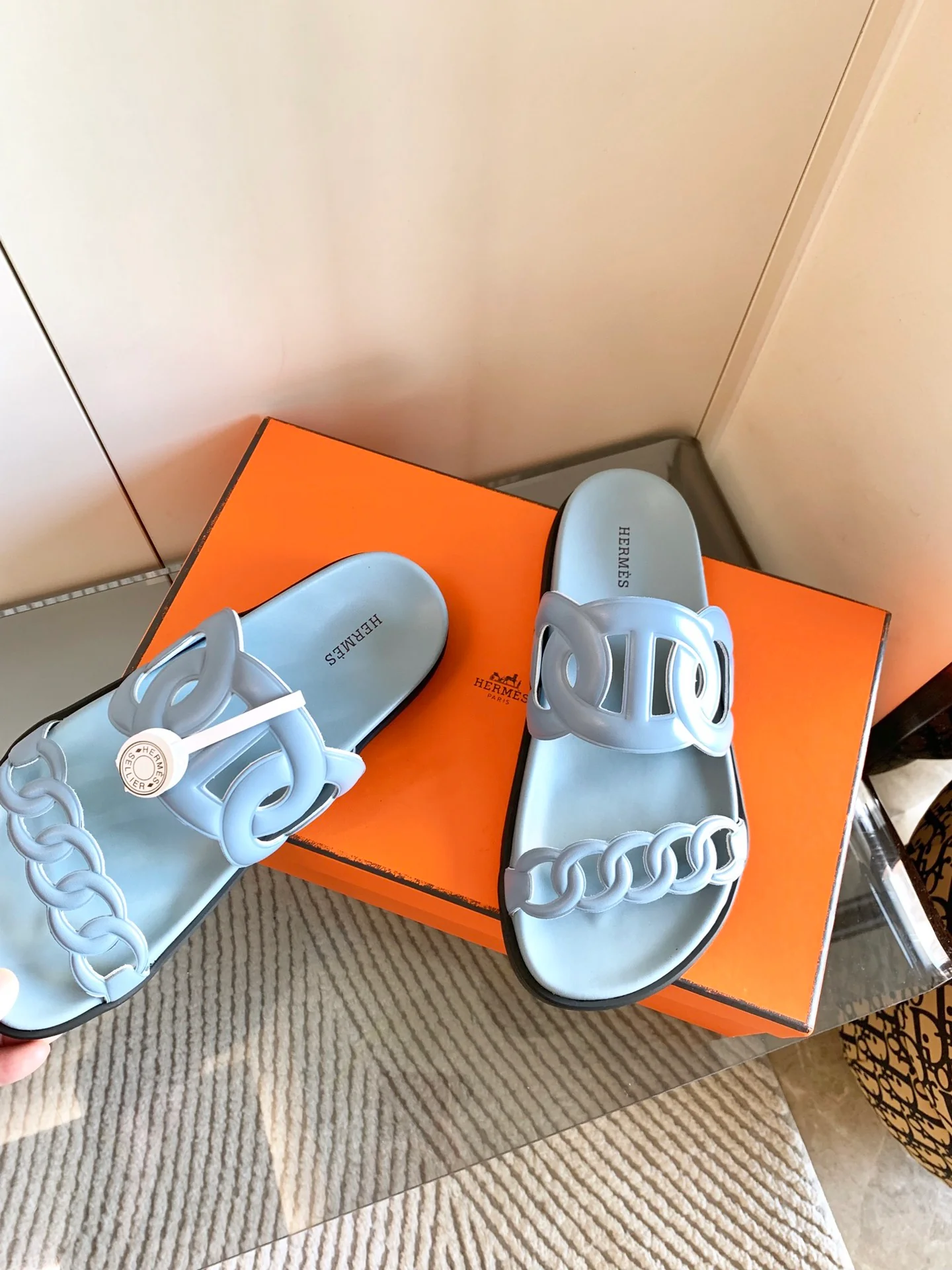 Модные сандалии Hermes - синие