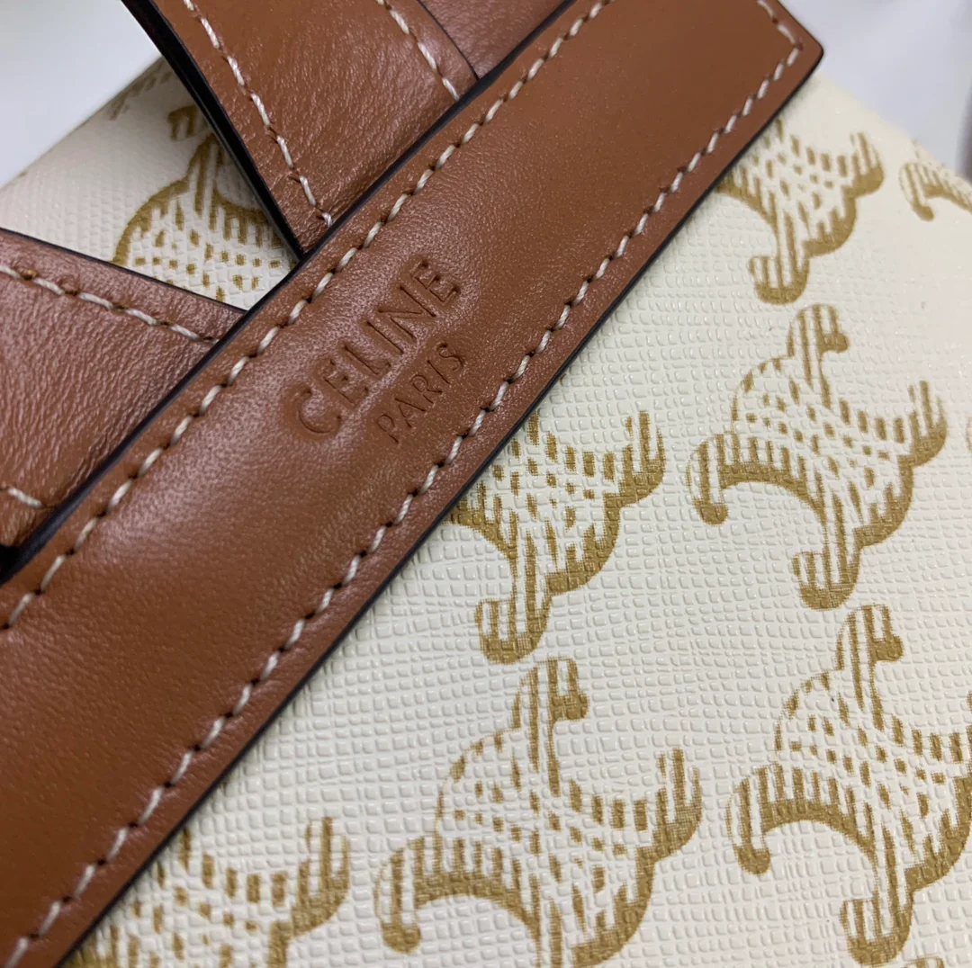 Рюкзак Celine с принтом ?Триумфальная арка? — бежевый