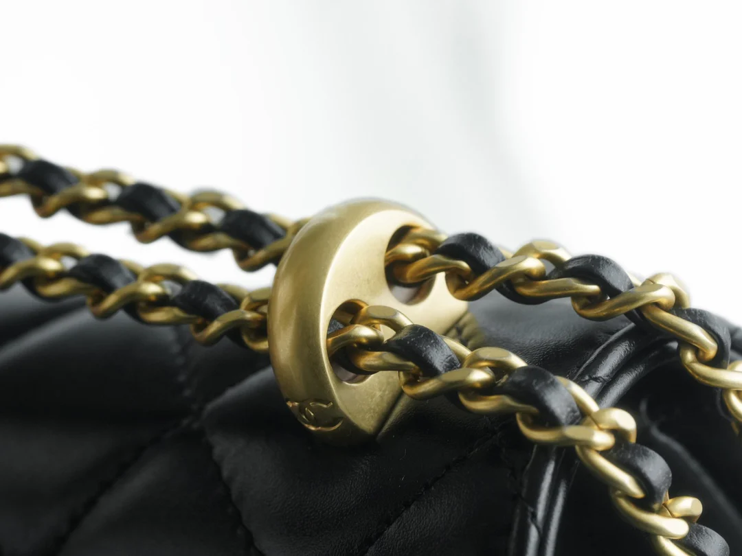 Chanel 24c Double Gold Ball CF Black