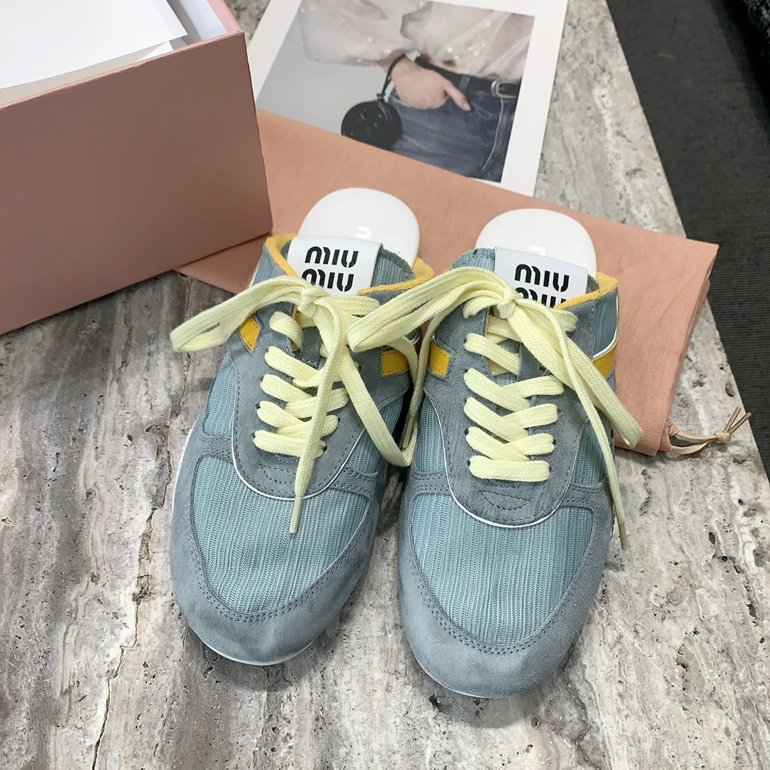 Повседневные тапочки Miu Miu 2024 - синие