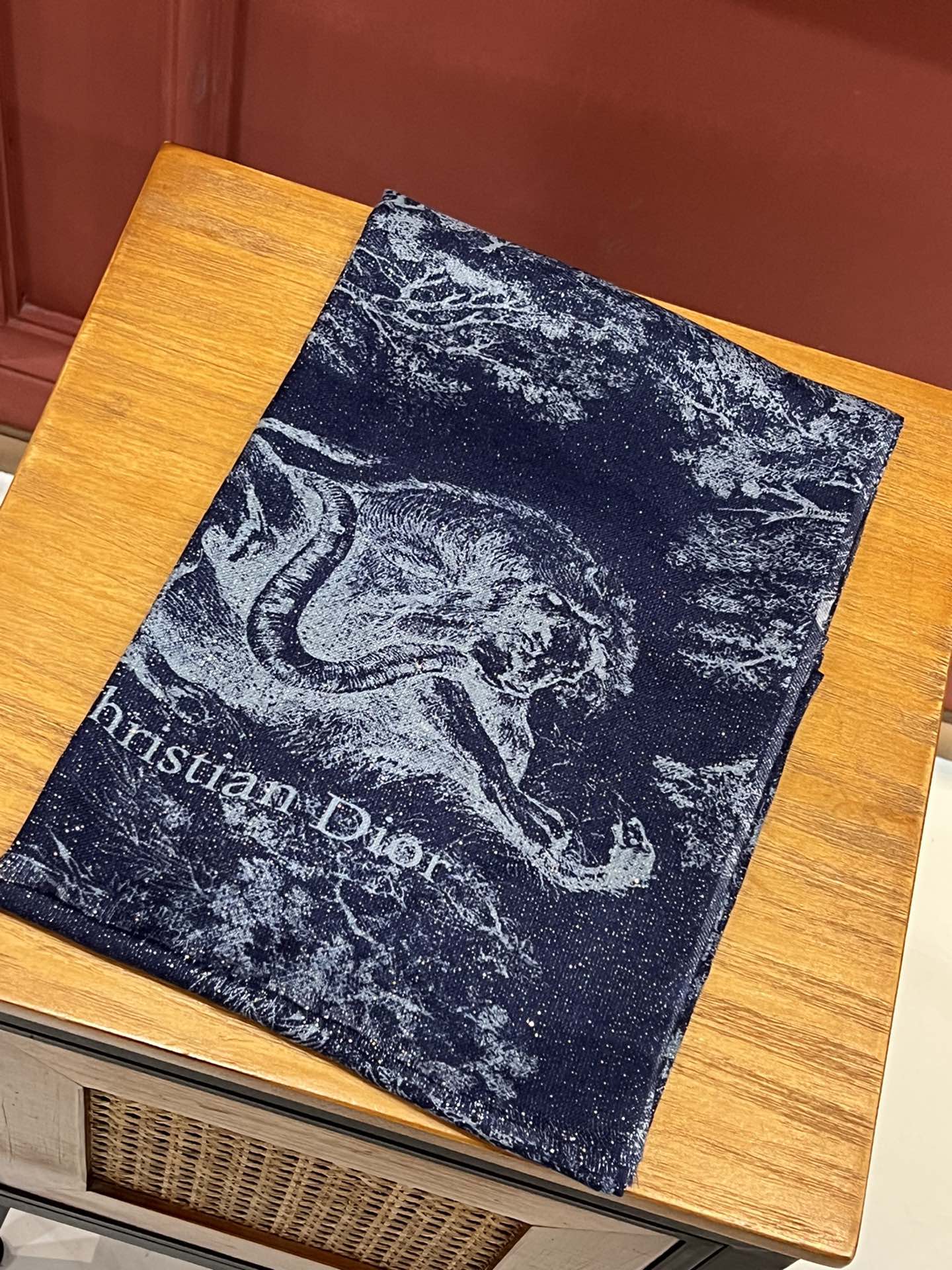 Длинный шарф Dior Jungle Animal с пайетками - 110 см - 200 см - 100 см - Высококачественный чистый кашемир