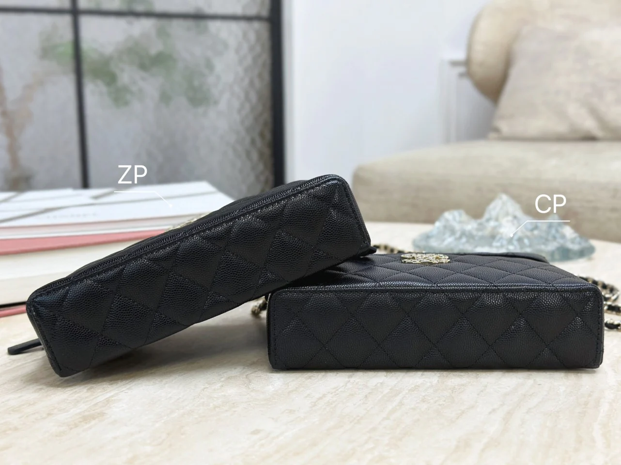 Сумочка Chanel 25p Heart Diamond LP с цепочкой - черная