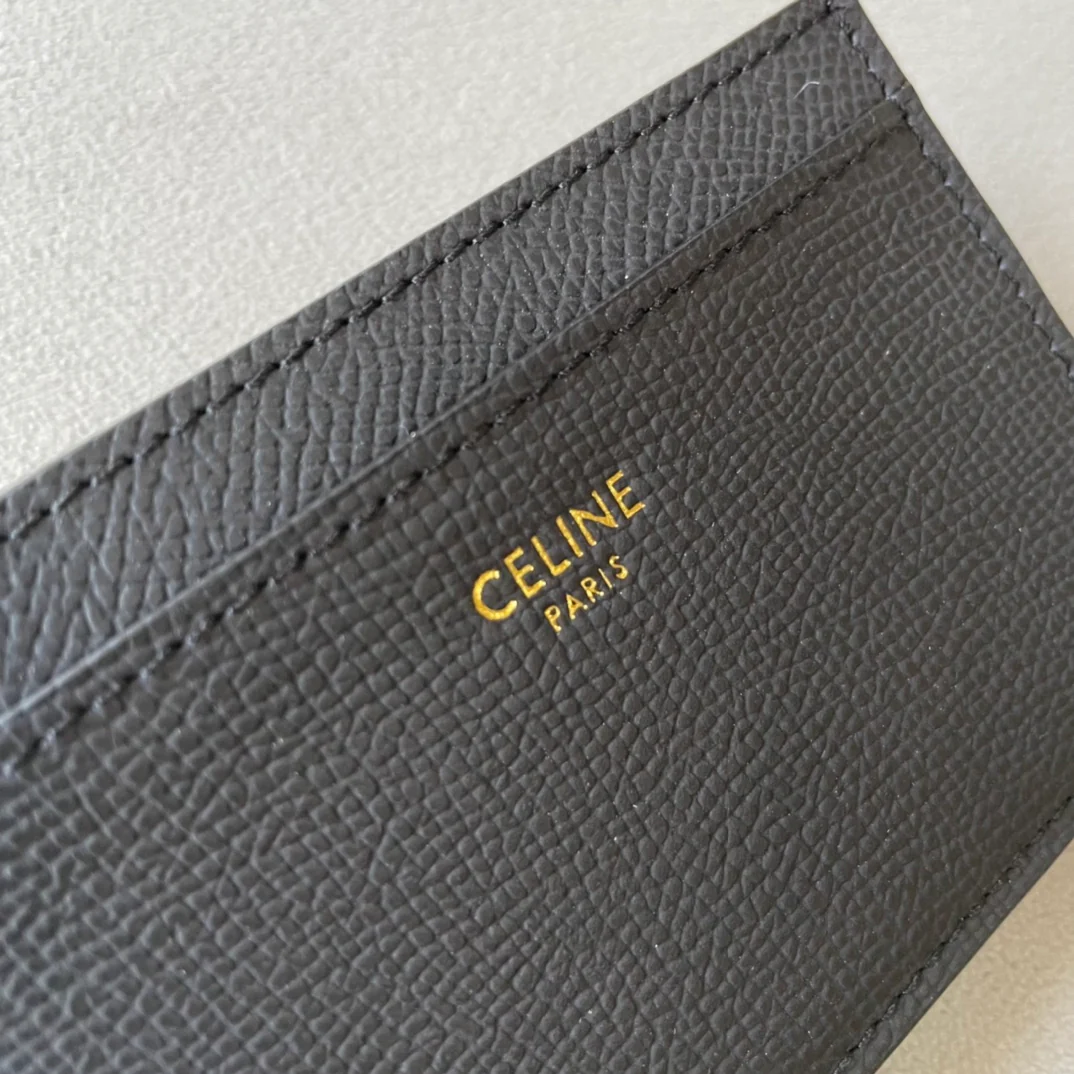 Небольшой держатель для карт Celine - зернистая телячья кожа - черный