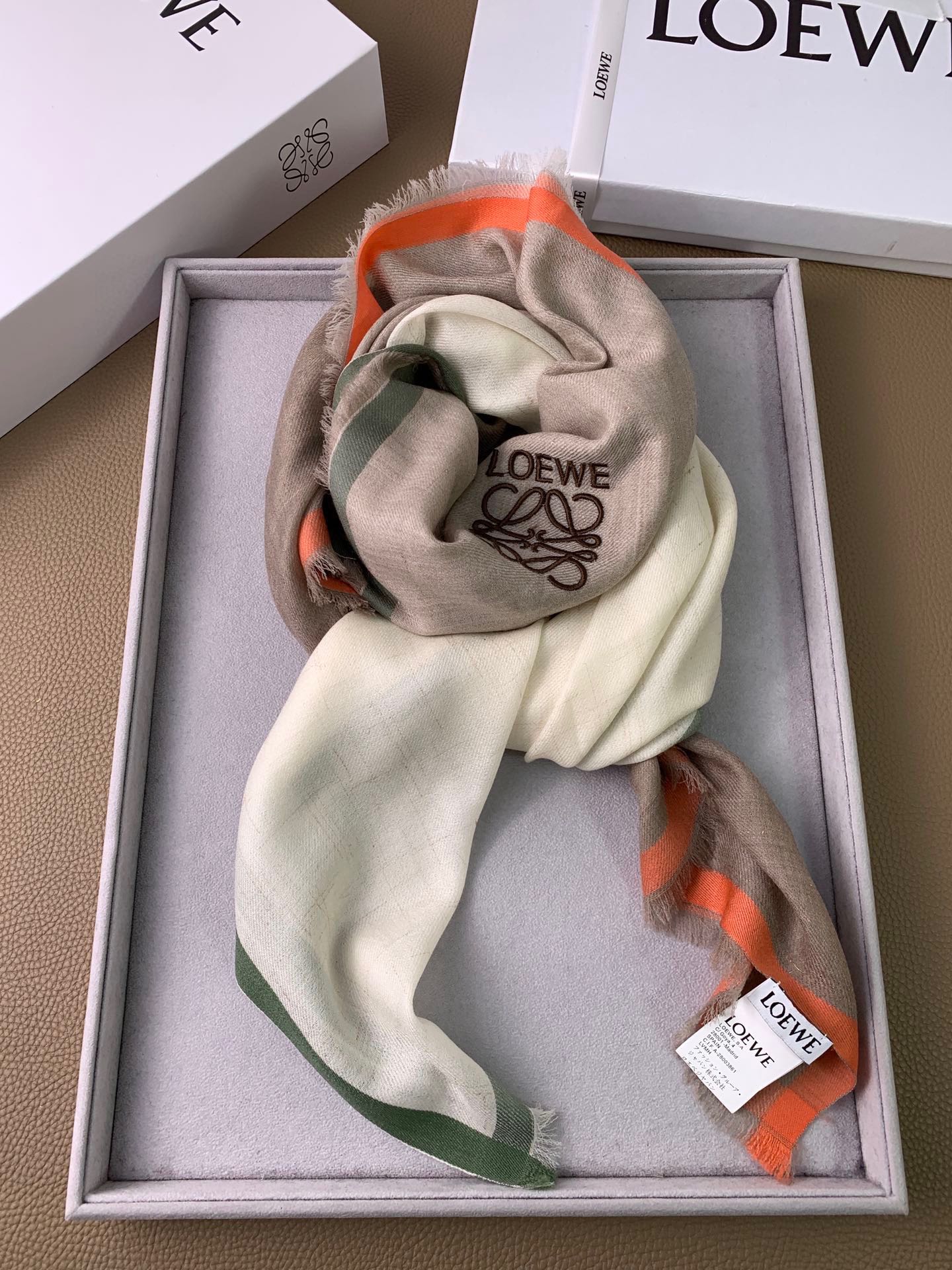 Lolwei - Четырехцветный лоскутный шарф - 110 см - 100% кашемир