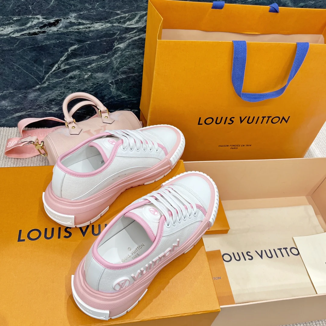 Серия LV-Squad - Кроссовки - Белые и розовые - 1