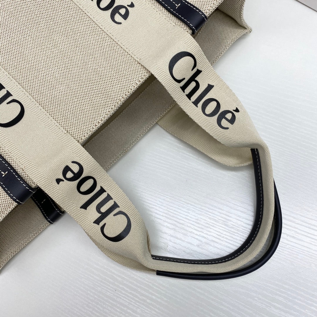 Сумка-тоут Chloe Woody - Большая - Черно-синяя