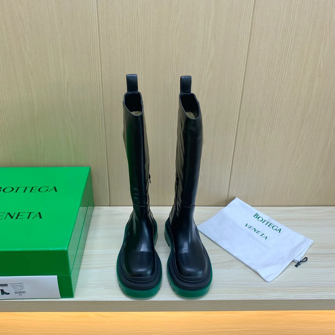 Новые высокие сапоги BV-22 осенне-зимняя коллекция - зеленая подошва