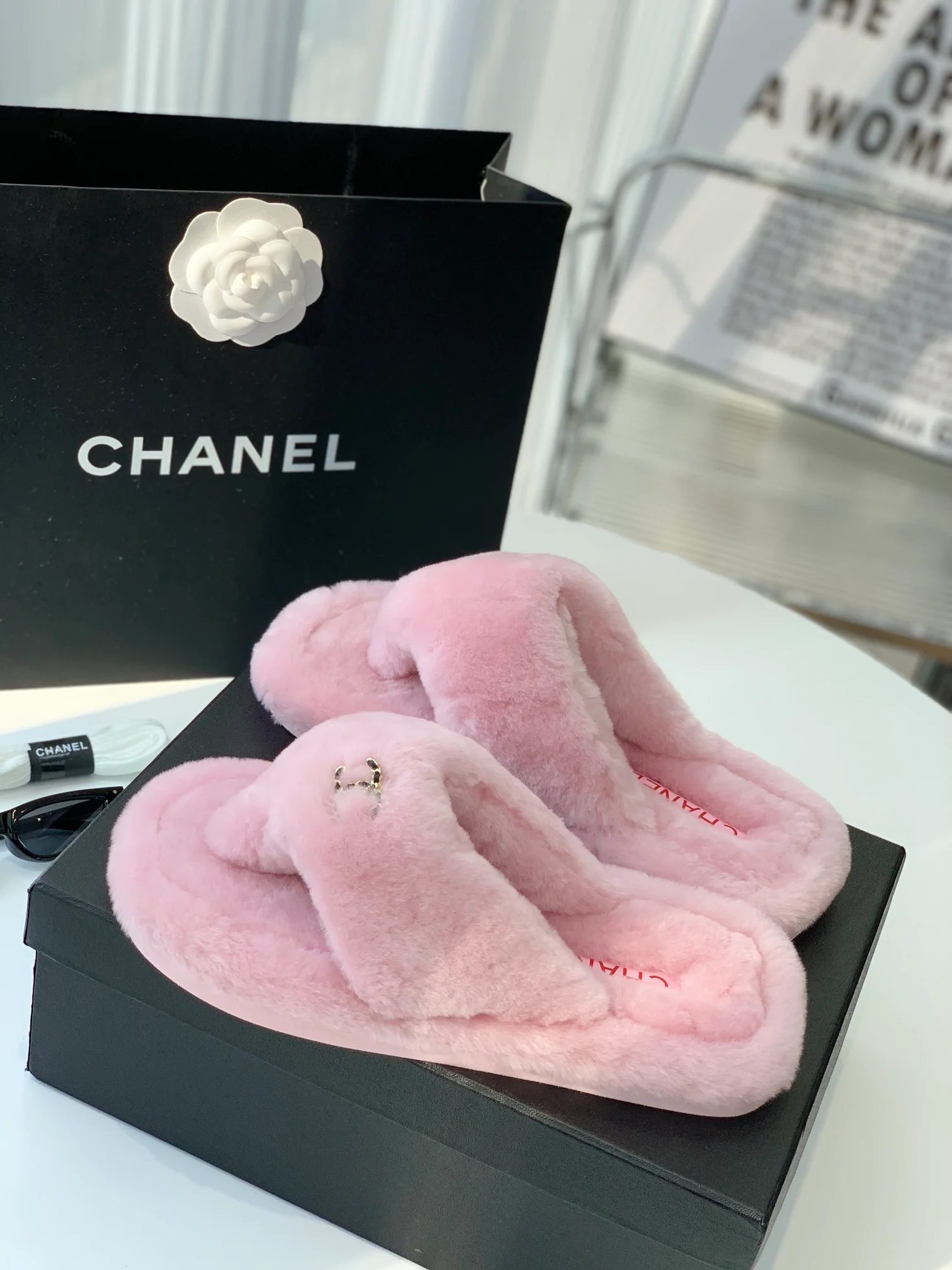 Тапочки Chanel с двойным логотипом C — размеры 35-39-40 (возможен индивидуальный пошив).
