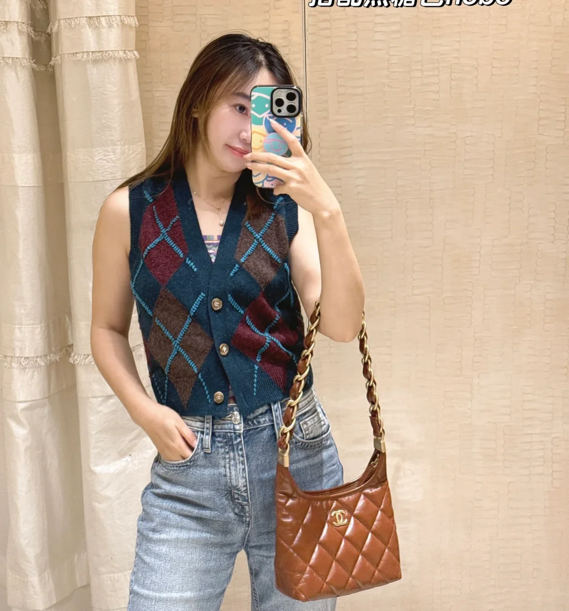 Сумка Chanel на плечо с массивной цепочкой - красная