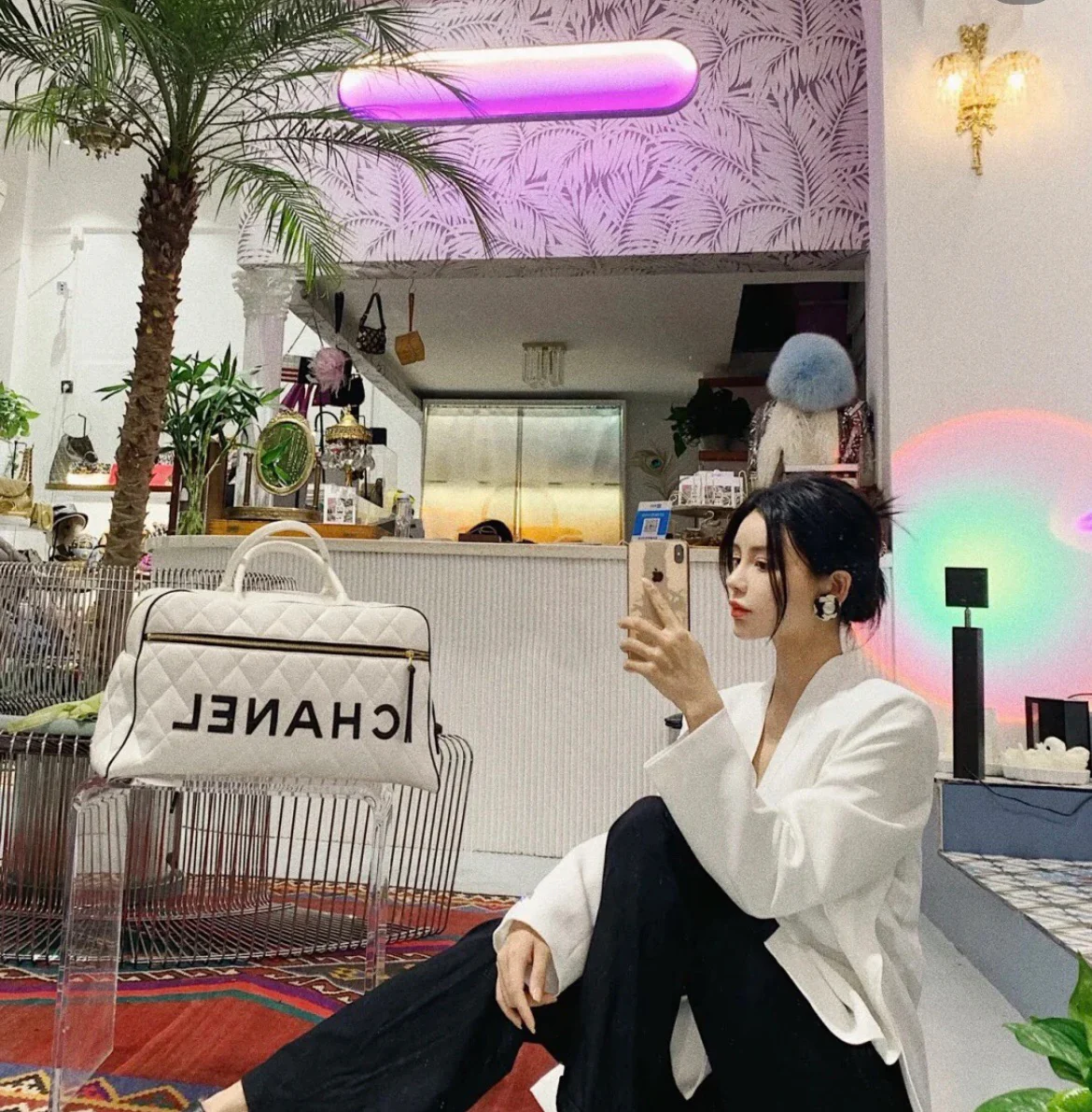 Сумка для переноски шаров для боулинга 25 пенсов - белая.