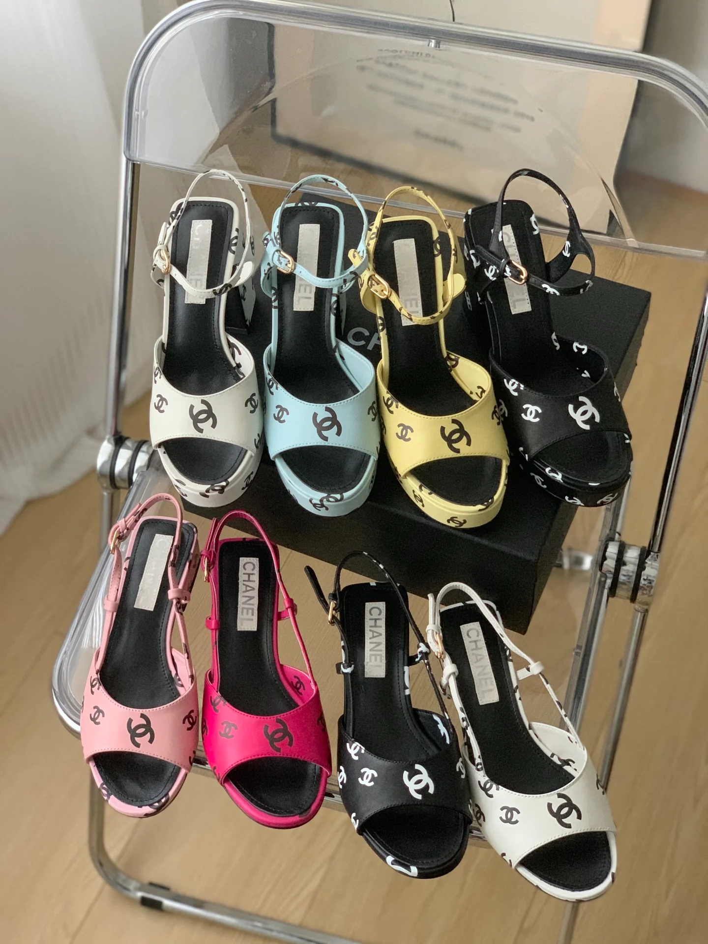 Chanel - Черные сандалии - Туфли на массивном каблуке