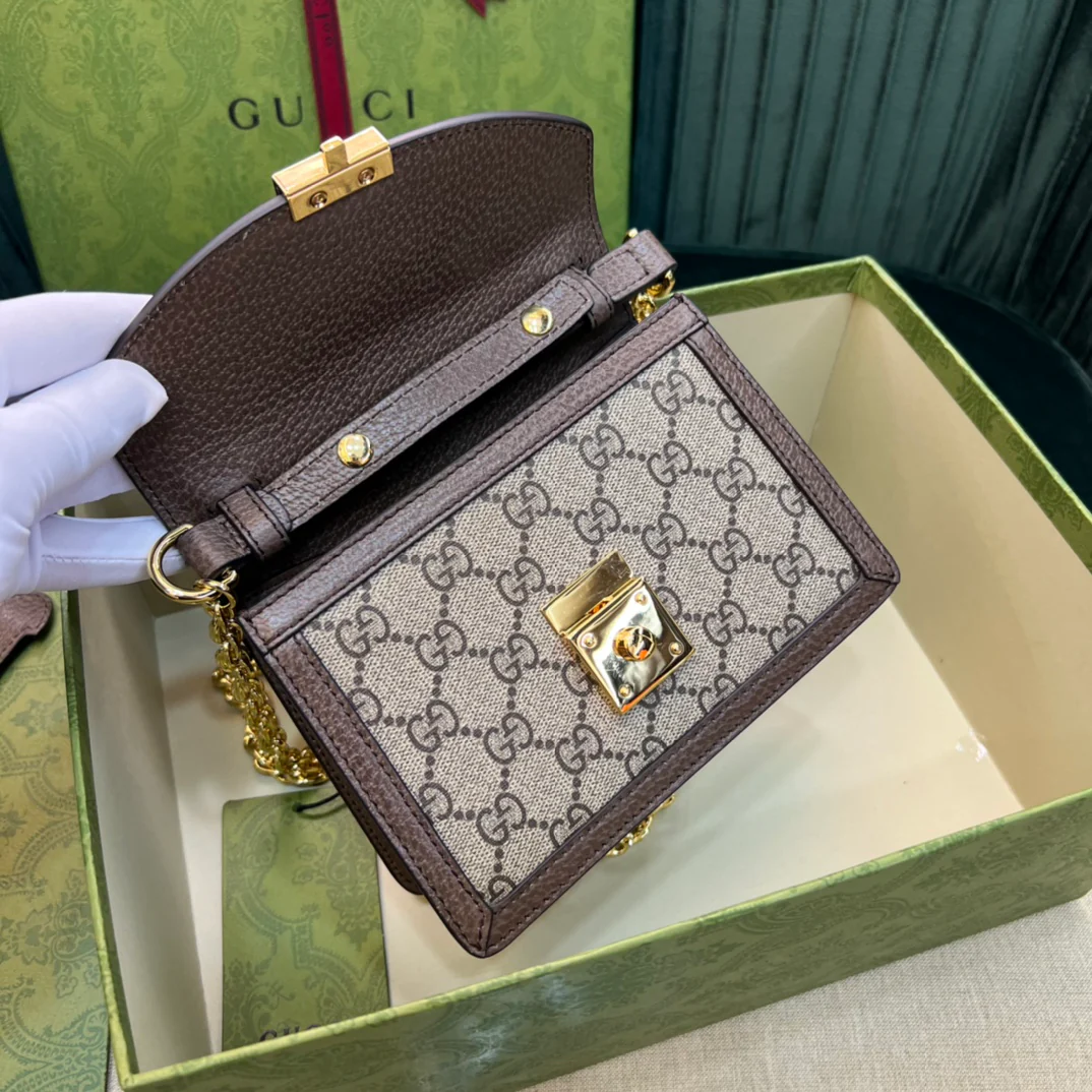 Мини-сумочка Gucci Ophidia/сумка через плечо - 17,5x13x6 см - отделка Monogram Coffee