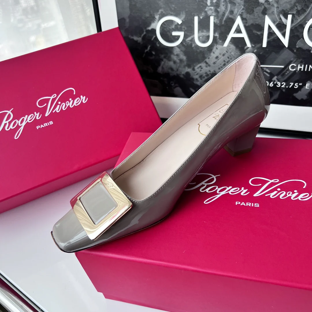 Туфли RV - классические туфли на высоком каблуке - 4-5 см - серовато-фиолетовые