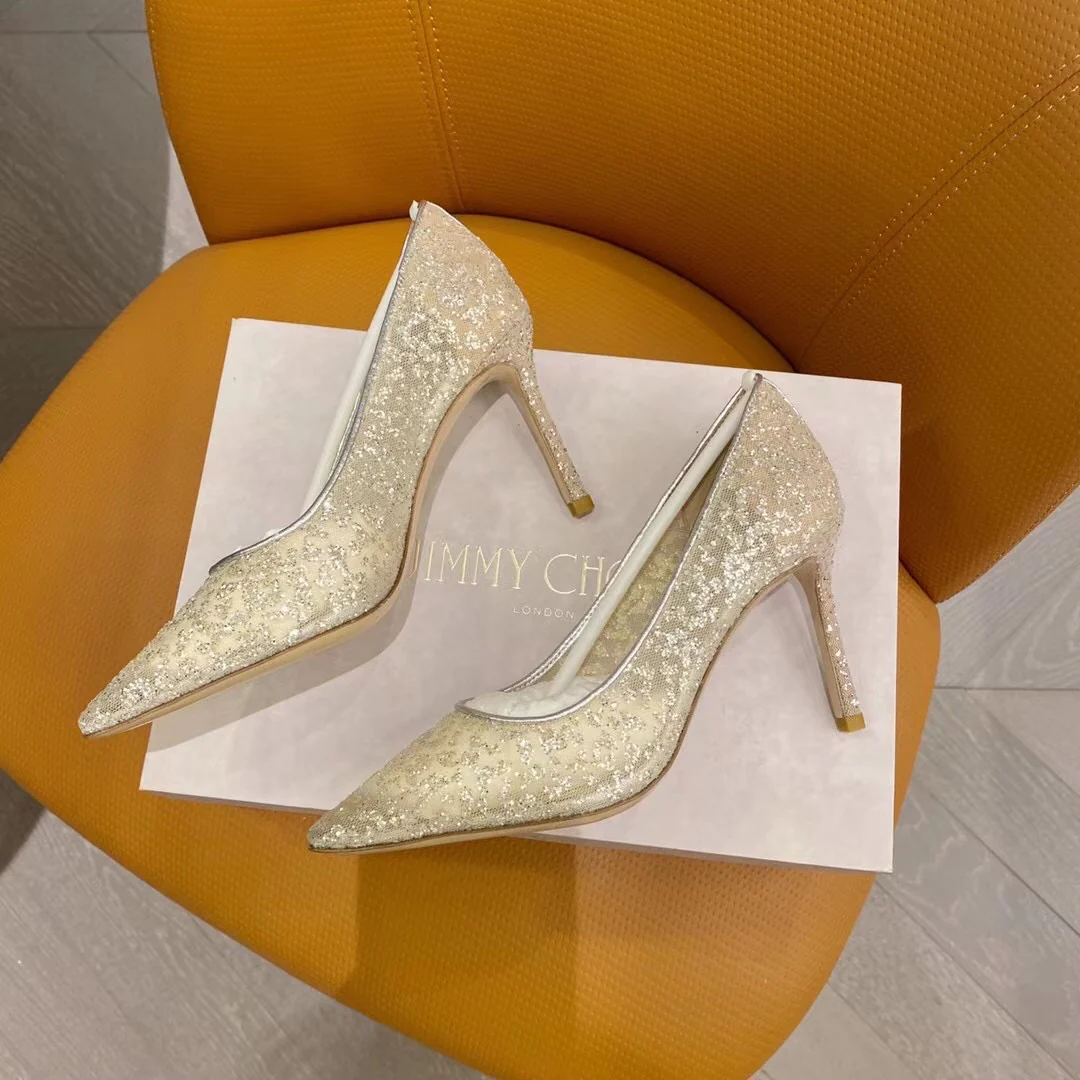 Коллекция Jimmy Mesh Sequin - Туфли с острым носком - Балетки - Туфли на высоком каблуке