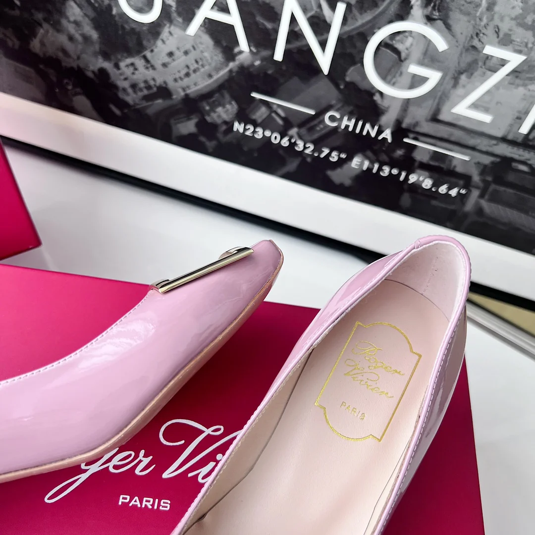 Туфли RV - классические туфли на высоком каблуке - 4-5 см - розовато-фиолетовые