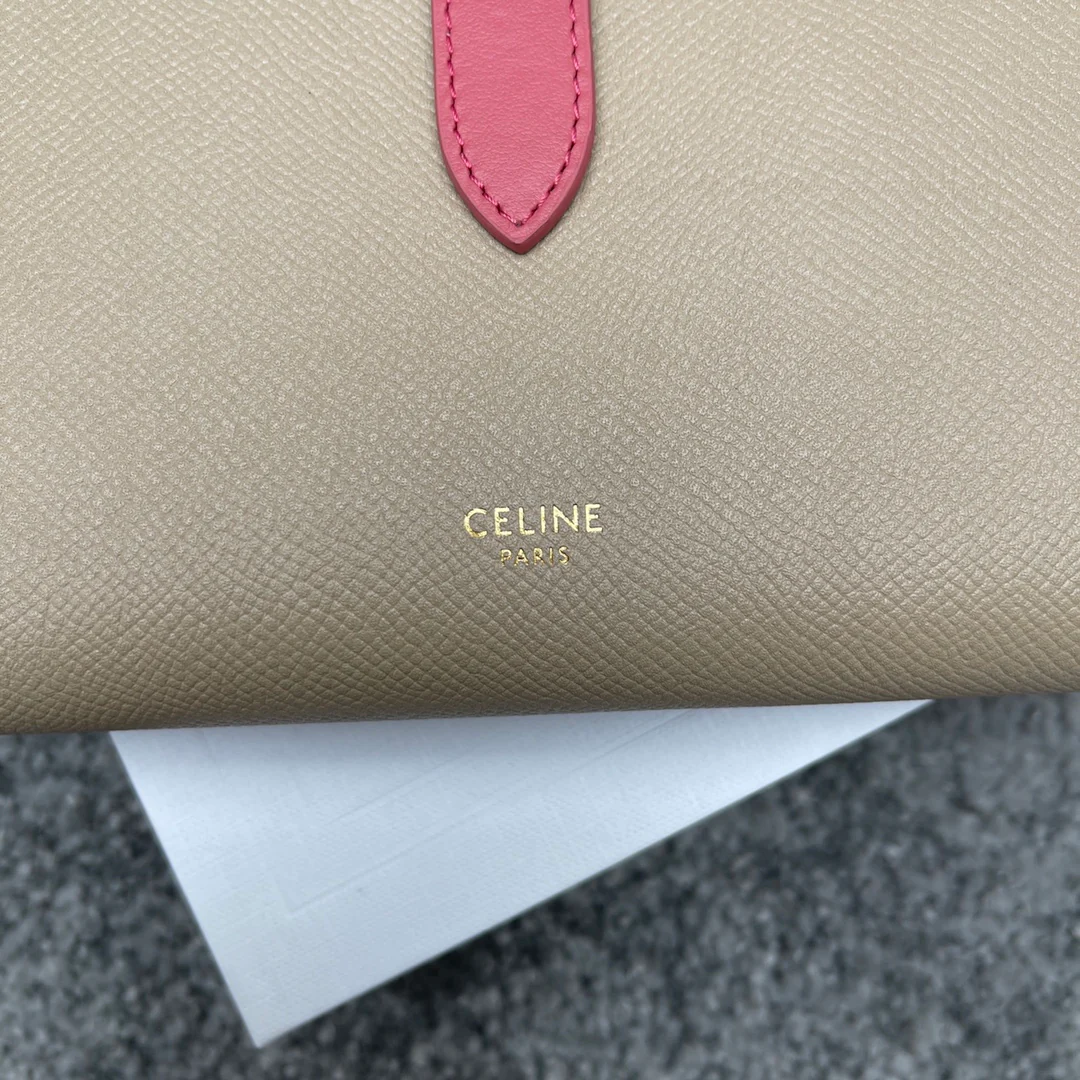 Длинный кошелек Celine - Кошелек с ремешком из крупнозернистой телячьей кожи - 5