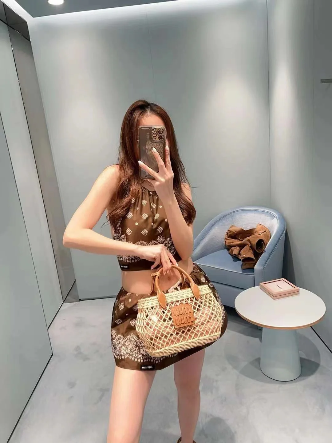 Miu Miu-5ba286 - Полая корзина для овощей - Регулируемый плечевой ремень