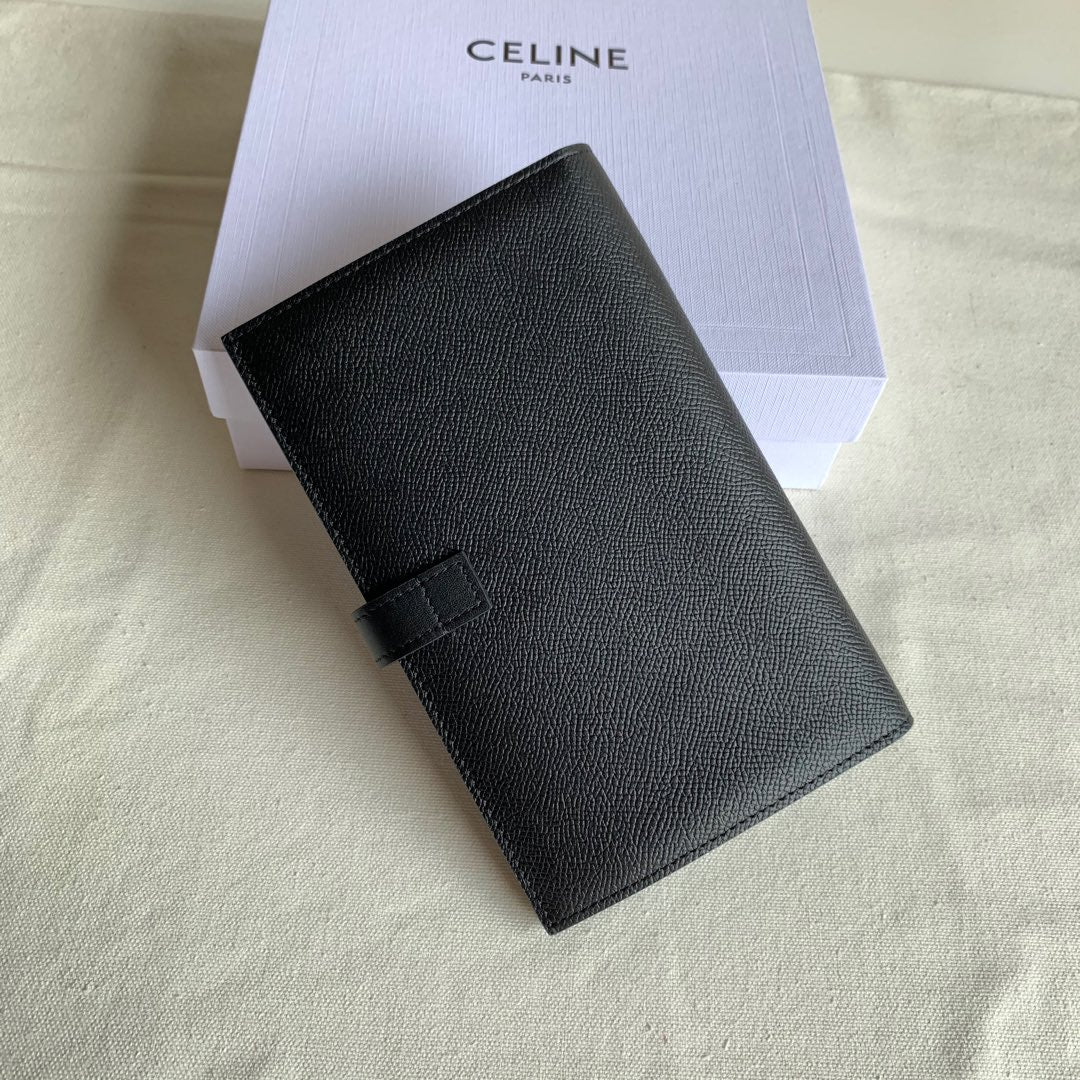 Длинный кошелек Celine - Кошелек с ремешком из крупнозернистой телячьей кожи - 7