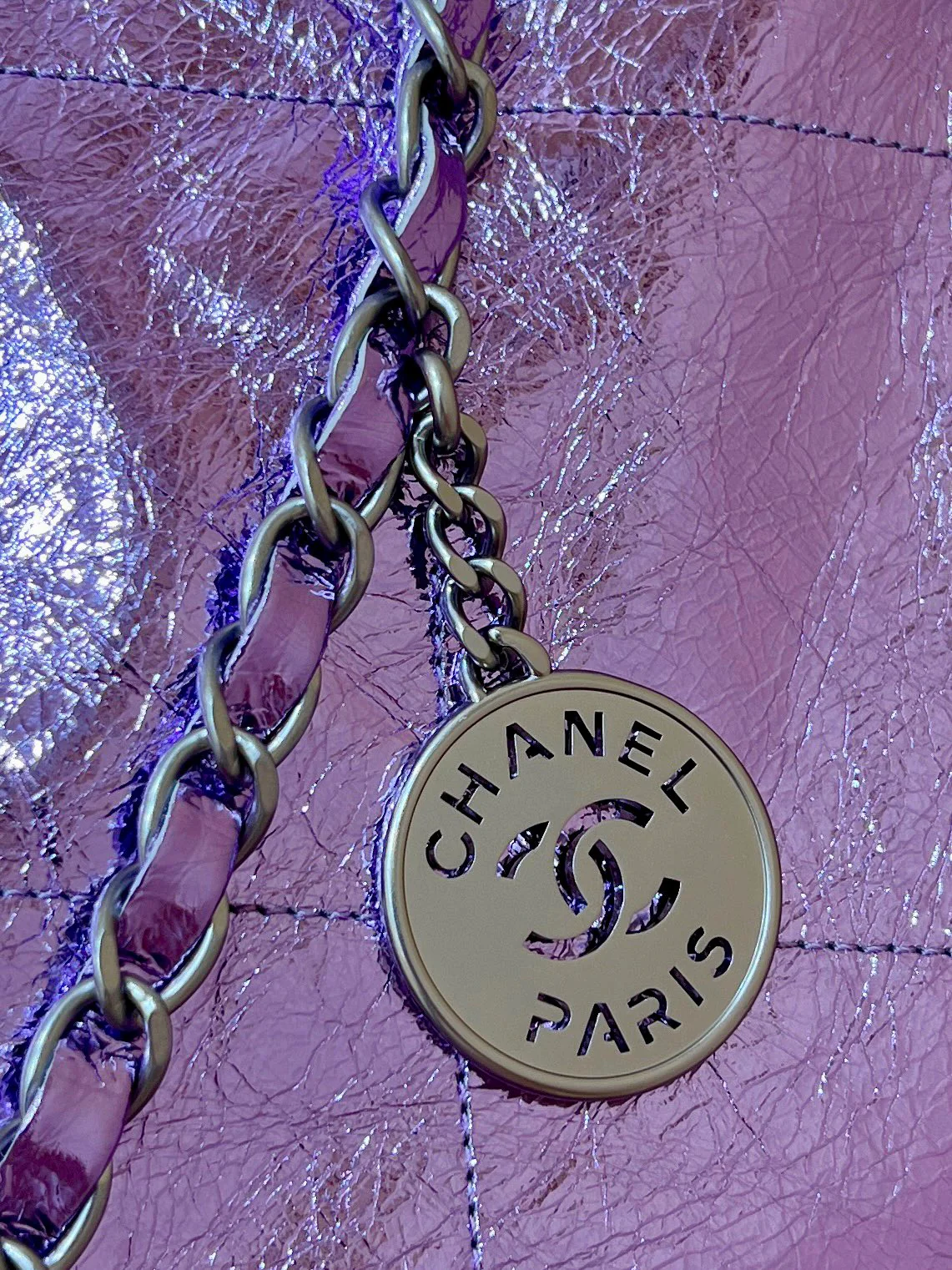 Сумка Chanel 25c 22 - металлизированная кожа - фиолетовая
