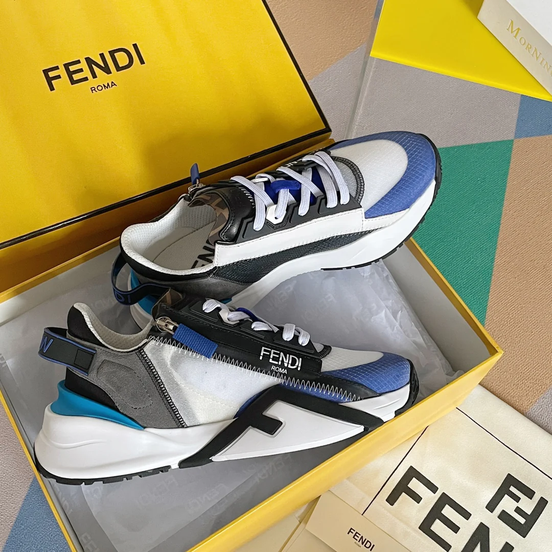 Fendi - Повседневные кроссовки - Бело-синие