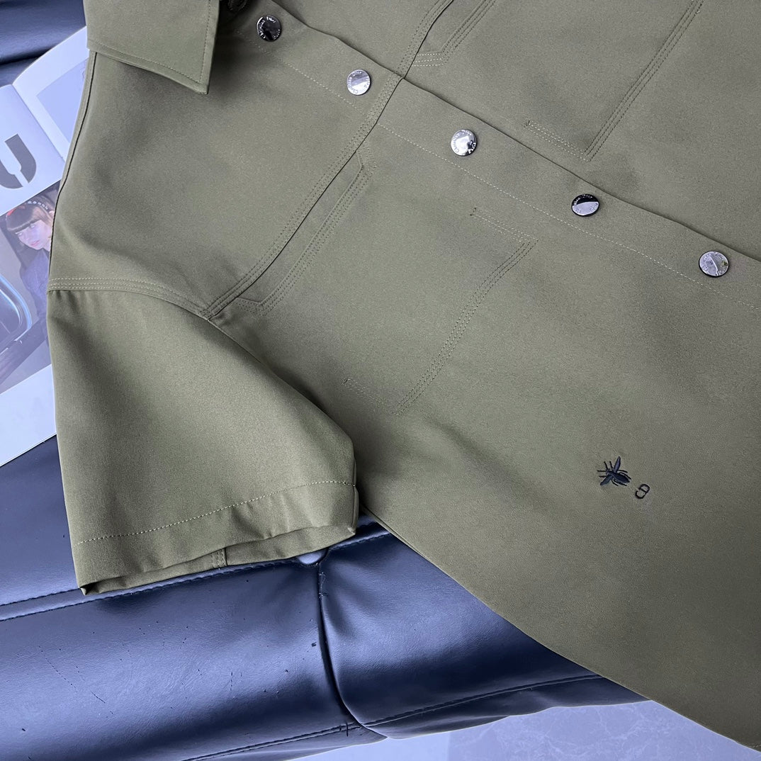 Dior - 2403-24 Новинка: Рубашка с коротким рукавом и вышивкой - 1