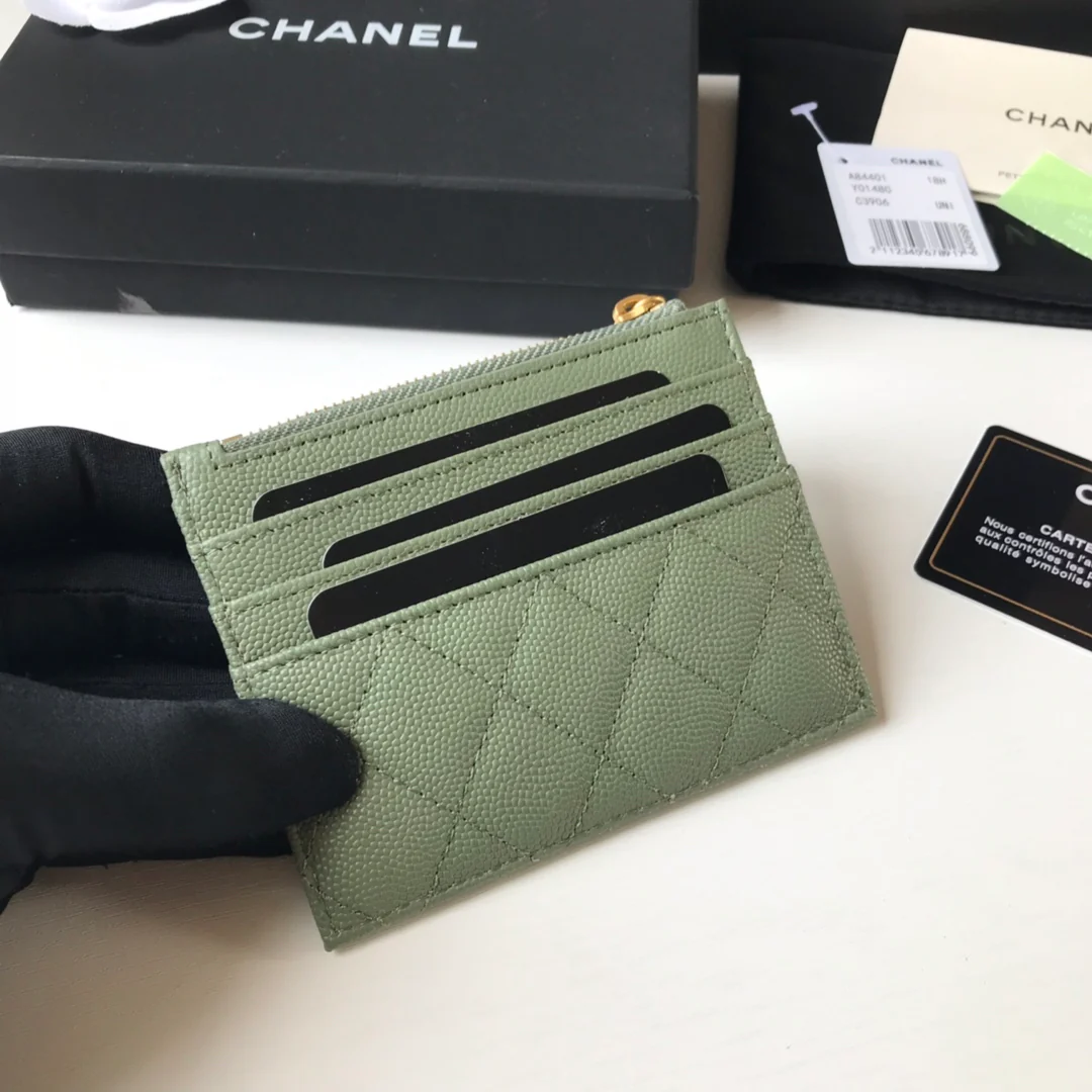 Кардхолдер Chanel на молнии - плоский кардхолдер - 1 шт.