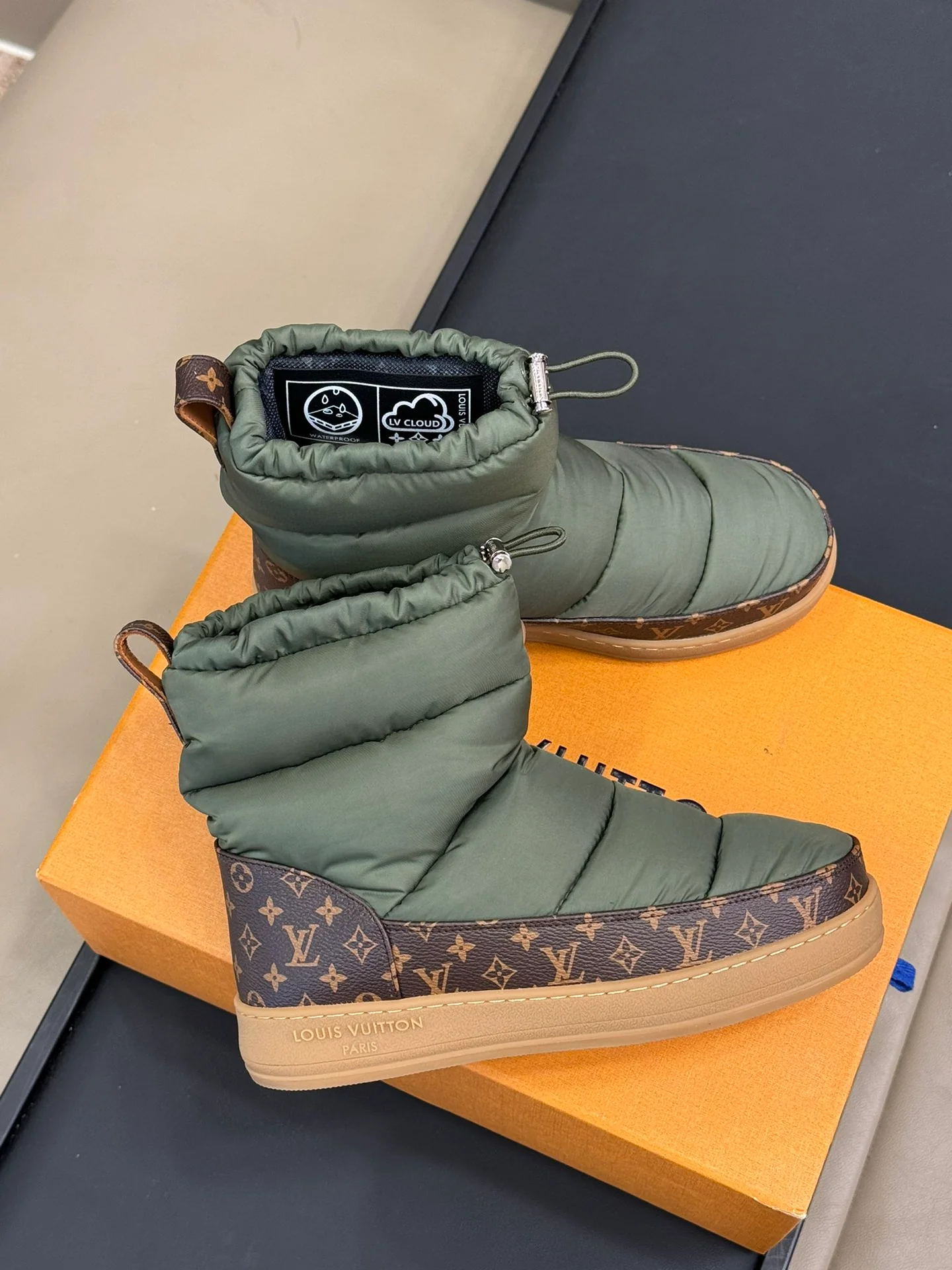 Снежные ботинки LV-2024 - темно-зеленые